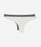 Kit de dos bombachas bikini con hilo doble, confeccionadas en viscosa y elastano, con forro de algodón.