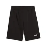 Short deportivo negro de algodón con logo Puma estampado en blanco en la pierna izquierda.