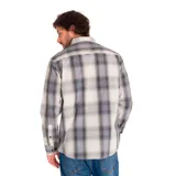Camisa de hombre a cuadros, de manga larga, con bolsillo en el pecho.
