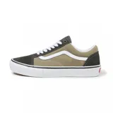 Zapatillas Vans Old Skool color beige y marrón con la clásica sidestripe blanca.