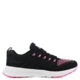 Championes de running Push Lucy, color negro con detalles en rosa.