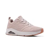 Championes Skechers Street Tres-Air Uno color beige, con cordones, capellada de cuero sintético con relieve, plantilla Skechers Air-Cooled Memory Foam y entresuela con triple ventana y airbag visible Skech-Air.