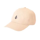 Gorra de béisbol color beige con logo de Volcom bordado en el frente.