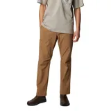 Pantalón de trekking color verde oliva, con corte recto, bolsillos laterales y traseros con cierre, rodillas articuladas y tejido repelente al agua.