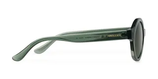 Lentes de sol de forma redonda en color verde, con lentes polarizados y protección UV 400.