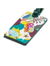 Short de baño gris con estampado de líneas verticales negras.