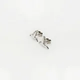 Par de aros de plata 925 con forma de picaflor adornado con circonias.