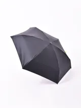 Paraguas plegable color negro con estuche impermeable.