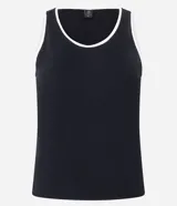 Musculosa de breteles anchos, confeccionada en Rib de algodón y modelo regular. Posee cuello redondo y acabado contrastante.