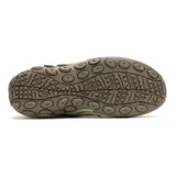Zapatillas slip-on Merrell Jungle Moc color beige, confeccionadas en gamuza, con doble elástico lateral, forro de malla transpirable, plantilla de espuma EVA reciclada, tecnología Air Cushion en el talón y suela de goma adherente.