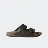 Sandalias Reef Ojai Two Bar de cuero color marrón oscuro, con doble tira ajustable con velcro y plantilla anatómica.