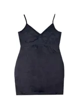 Camiseta maternal negra de microfibra con breteles finos y escote en V.