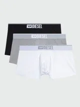 Pack de tres bóxers Diesel de algodón color gris con cintura elástica gris con logo de la marca en blanco.