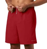 Short de baño negro Columbia Backcast III con tecnología Omni-Shade™ UPF 50, de secado rápido, con cintura elástica ajustable con cordón, bolsillos laterales de malla, bolsillo trasero con cremallera y forro interior de malla.