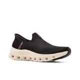 Championes deportivos Skechers Slip-ins Glide Step Pro Everyday Citizen, color negro, con diseño sin cordones, capellada de tejido Stretch Fit, plantilla Air-Cooled Memory Foam y entresuela Glide-Step geométrica.