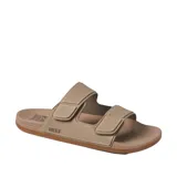 Sandalias Reef color beige con dos tiras ajustables con velcro y logo de la marca en el lateral.