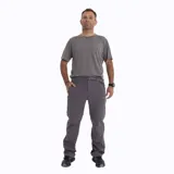Pantalón largo desmontable color gris, con cinturón ajustable, bolsillos laterales y traseros con cierre.