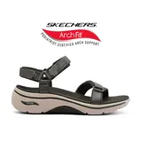 Sandalias Skechers Go Walk Arch Fit 2.0 Exhilarate color gris con tiras ajustables, plantilla Goga Mat contorneada, amortiguación Ultra Go y tecnología Comfort Pillar.