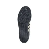 Championes Adidas Samba Og W, color negro con detalles en verde y beige.