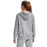 Canguro Under Armour de mujer, color gris con logo negro estampado en el pecho. Confeccionado en tejido Fleece ligero, cómodo y suave por dentro.