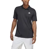 Chomba de tenis Adidas Club, color negro, con logo blanco bordado en el pecho. Confeccionada con tejido transpirable AEROREADY y paneles de malla en la espalda.