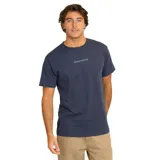 Remera azul de manga corta Maui and Sons, confeccionada en algodón orgánico. Presenta un estampado pequeño con el logo de la marca en el pecho.