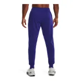 Pantalón de jogging gris jaspeado de Under Armour, modelo Rival Terry Jogger, para hombre. Confeccionado en tejido de felpa suave, con cintura elástica ajustable con cordón y logo de la marca estampado en la pierna izquierda.