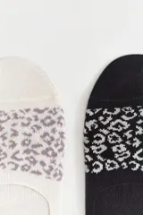 Pack de dos pares de ballerinas tipo no show de algodón con estampado animal print.