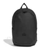 Mochila negra de diseño moderno, con compartimentos internos y externos para mayor organización.