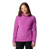 Buzo polar celeste de mujer, con cuello alto y cierre de media cremallera.
