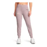 Pantalón de jogging Under Armour color lila, de corte ajustado, con cintura alta elástica, bolsillos laterales y logo de la marca en la cadera.