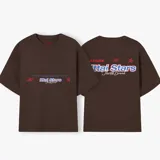 Camiseta celeste con estampado frontal y trasero con el texto "Ittai Stars" en color rojo y azul.