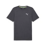 Remera deportiva Puma Run Favorite Heather color gris jaspeado, de corte clásico y mangas cortas. Cuenta con tecnología DryCell y logo de Puma estampado en el pecho.