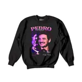 Buzo negro con estampado de Pedro Pascal.