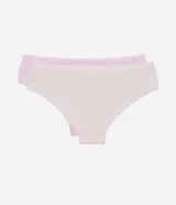 Kit de dos bombachas boyshort sin costuras, una color lila y otra color rosa pálido.