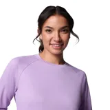 Remera de manga larga color lila, confeccionada con tejido transpirable que absorbe el sudor y ofrece protección UV.