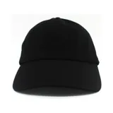 Gorro negro de gabardina con logo bordado en el frente.