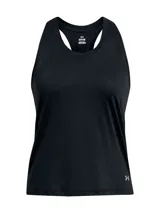 Musculosa deportiva Under Armour Launch Singlet negra, de corte suelto y tejido ligero.