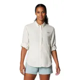 Camisa de manga larga Columbia Tamiami II LS Shirt color celeste, con tecnología Omni-Wick y Omni-Shade con protección solar UPF 40, aperturas de ventilación y tratamiento antimicrobiano.