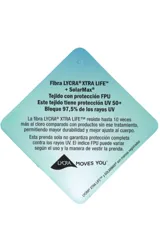 Bombacha de tiro alto, confeccionada con tela que incluye fibra LYCRA® XTRA LIFE™ en color azul.