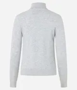 Polera marrón de punto con cuello alto y mangas largas.