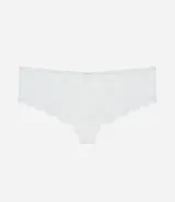 Bombacha boyshort de encaje floral color blanco, con forro de algodón.