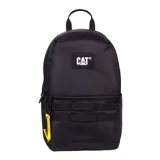 Mochila unisex Cat Gobi Light negra, con logo blanco en el frente y detalles en amarillo. Cuenta con un compartimento principal con cremallera, un bolsillo interior acolchado para el portátil, trabillas frontales para sujetar accesorios y bolsillos laterales planos.