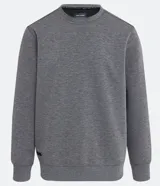 Buzo deportivo marrón de poliéster con cuello redondo y mangas largas.