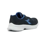 Zapatillas deportivas de running, en color negro con detalles en azul, ligeras y cómodas para entrenamiento.