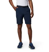 Pantalón de senderismo convertible en short, color negro, con cinturón marrón y múltiples bolsillos.
