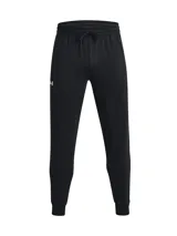 Pantalón de jogging Under Armour Rival Fleece color azul con logo blanco en el muslo izquierdo.