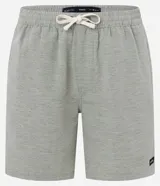 Bermuda masculina de sarga, color verde claro con estampado de rayas finas. Posee cintura elástica con cordón para ajuste y bolsillos.