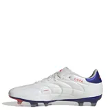 Championes de fútbol Adidas Copa Pure 2 Pro, unisex, color blanco con detalles en azul y rojo.