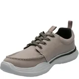 Zapatillas urbanas marca Hush Puppies modelo Alfie Lace, color azul marino con cordones celestes y suela blanca. Fabricadas con tela reciclada y tecnología Smart Foam Tech para mayor comodidad.